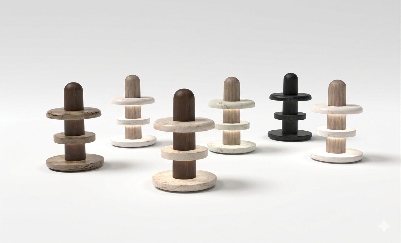 visual example 3 of design work - two tone sculptures